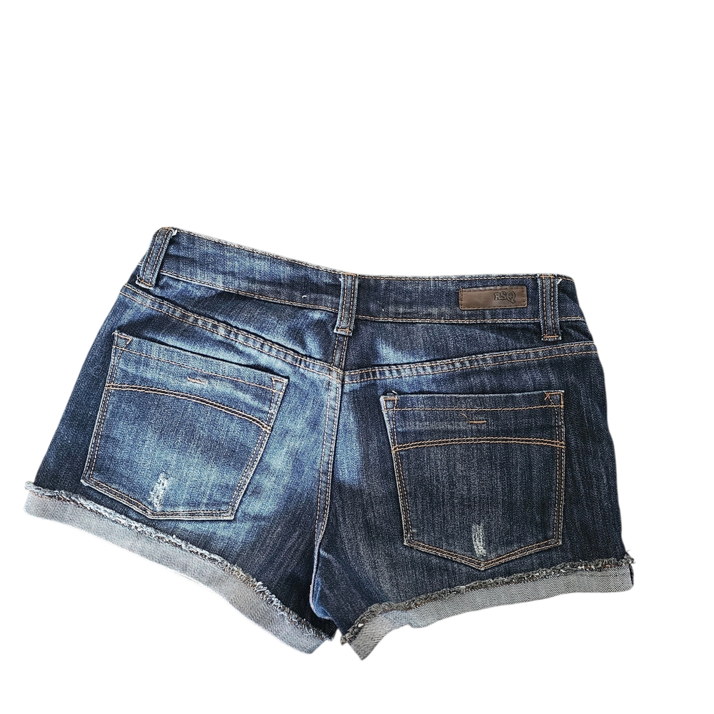 RSQ Women's Dark Blue Denim Cutoff Shorts